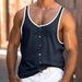 2024 Men's Summer Beach Tank Casual Color Block Regular Fit T-Shirt Top_voghion.com