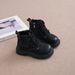 Mother & Kids Short Boots Fashionable Soft Kids' Chunky Sole Ankle Boots - Soft Leather Casual Boots For Boys & Girls - Black & Yellow - Sizes 26-37_voghion.com
