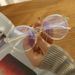 Unisex Transparent Art Round Frame Glasses Frame Female Anti-blue Net Red Flat Light Mirror_voghion.com