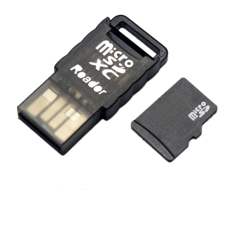 TF-zu-USB-Mini-Soundbox, ultradünner Hochgeschwindigkeits-MicroSD-Kartenleser, unterstützt 512 G, einfaches Paket mit Licht_voghion.com