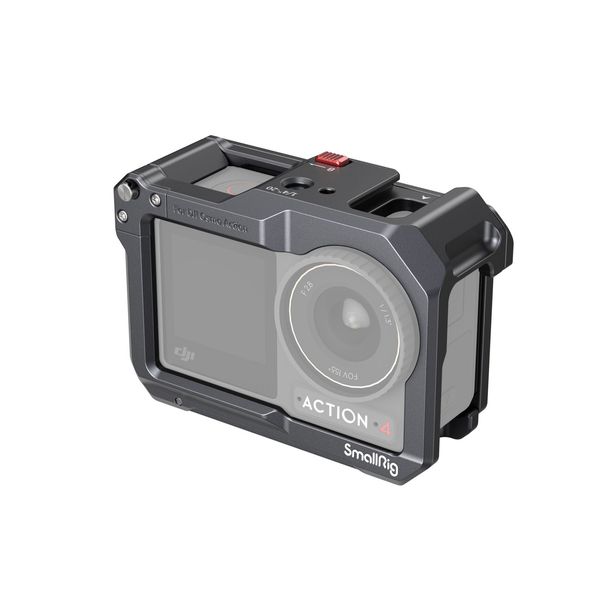 DJI Mikrofon Koruyucu Çerçeveli Smallrig Cage Osmo Action 5 Pro 3/4 Kamera Kılıfı - Soğuk Ayakkabılı -4119C_voghion.com