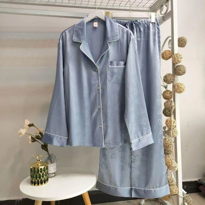 Pajamas, high-end, women's ice silk, spring and autumn long sleeves, 2023 new internet famous love, summer thin student_voghion.com