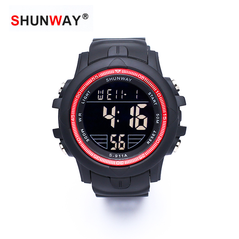 Children's watch Multifunctional black screen waterproof electronic watch glow-in-the-dark electronic watch students outdoor sports men's watch_voghion.com