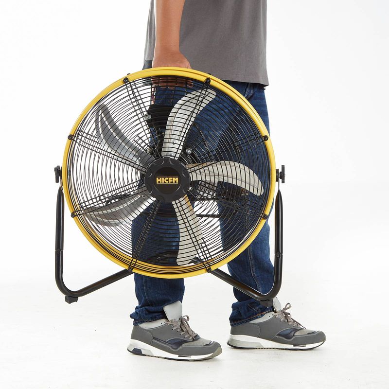 FAN-D20 6300 CFM 20 Inch Heavy Duty Shroud Fan With IP44 Enclosed Powerful 1/4 Motor, High Velocity Air Circulator For Workshop Rooms_voghion.com