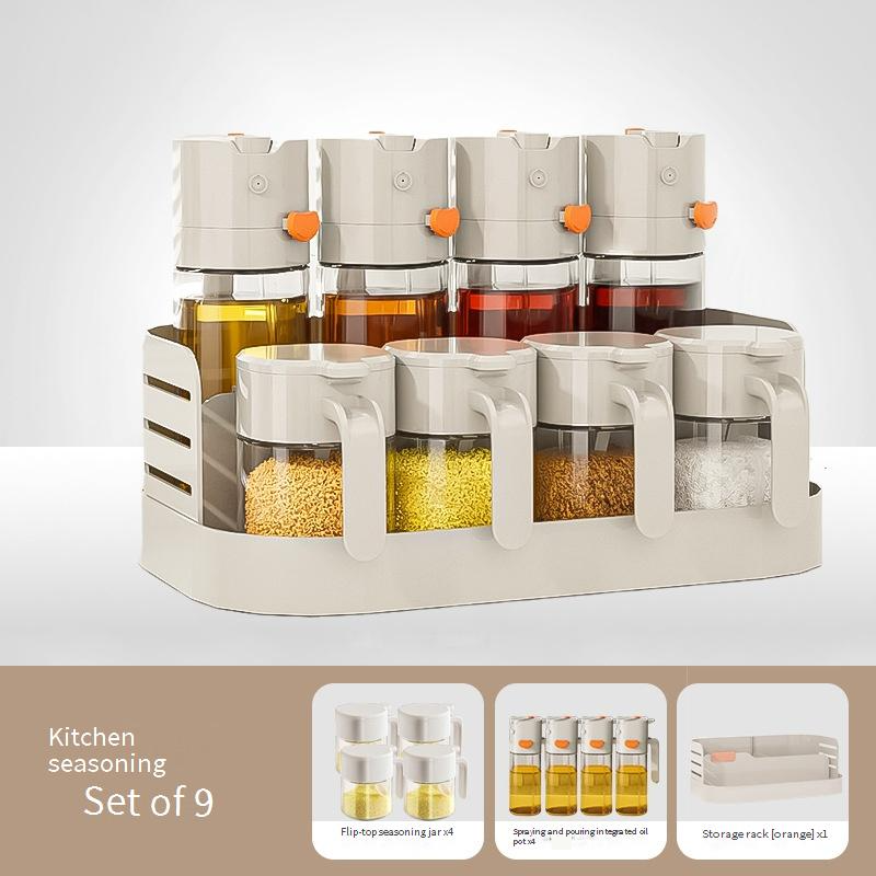 Double Layer Seasoning Rack Countertop Kitchen Seasoning Bottle Jar Sealed Oil, Salt, Sauce And Vinegar Storage Rack Artifact_voghion.com