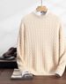 Men’s Cashmere-Like Knit Sweater – Warm Round Neck Button Detail Pullover (Black/Blue/Green/Camel/Gray, S-3XL)_voghion.com