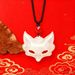 White Agate Fox Mask Pendant, Jasper Fox Necklace - A Unique Gift For Your Girlfriend On The Qixi Festival_voghion.com