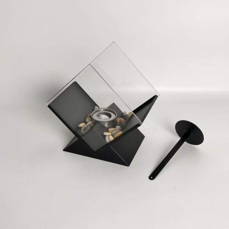 Camino ad alcol dal design moderno, a combustione pulita, per interni ed esterni, decorazione ornamentale da tavolo, vero fuoco, atmosfera riscaldante_voghion.com