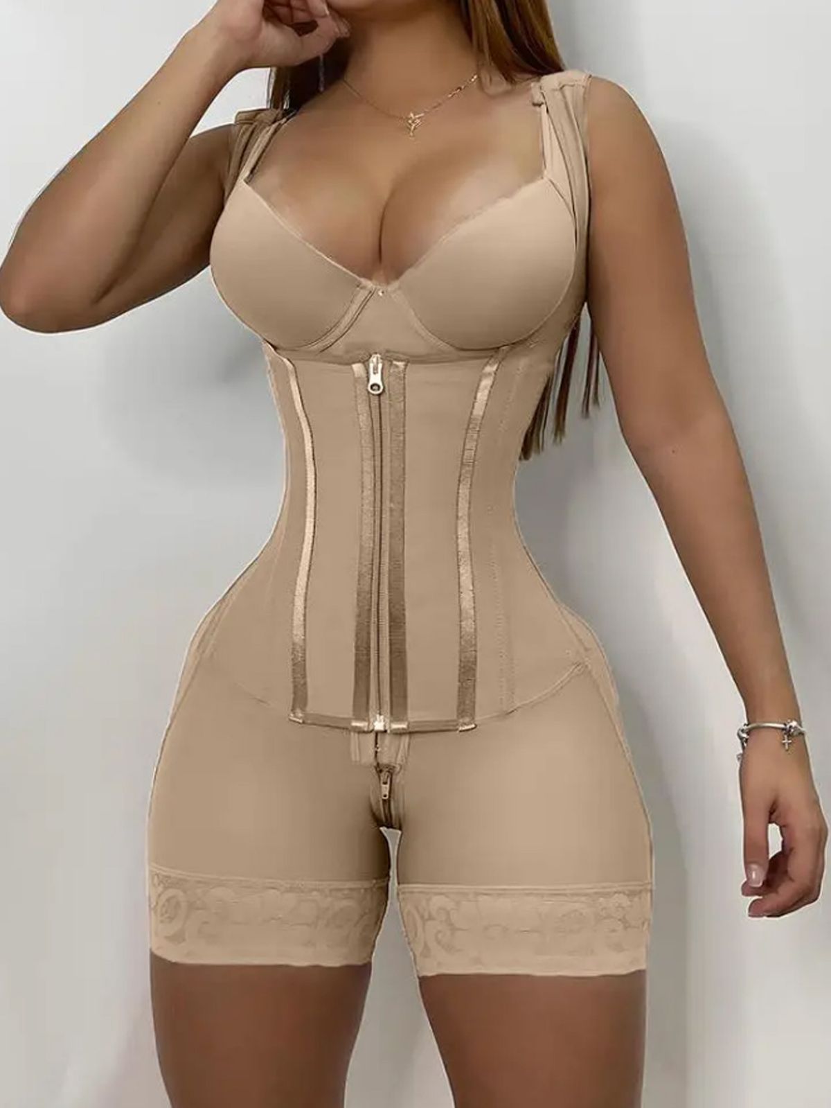 Collant modellanti in un unico pezzo, in rete, per donna, che rassoda la vita, solleva l'addome e solleva i fianchi._voghion.com