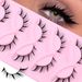 False Eyelashes Oblique Flying Fox Series Hard Stem False Eyelashes 5 Pairs Of Simulation Natural Eye Tail Lengthened Thick Curled Eyelashes_voghion.com