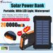 Batterie externe solaire 200 000 mAh, ultra-capacité, étanche, portable, LED, pour iPhone et Xiaomi_voghion.com