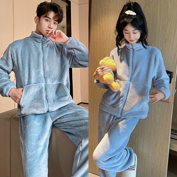 2024300 font tej bársony pár vastag, meleg otthoni ruhák, internet híres cipzáras pulóver kint is viselhető_voghion.com