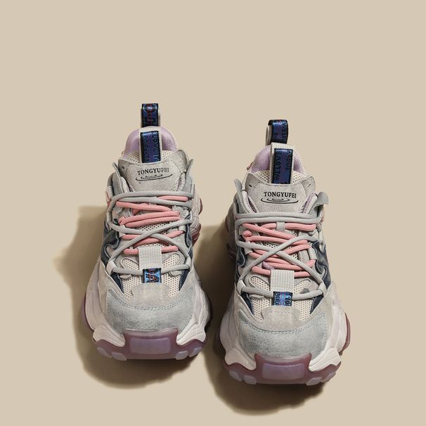 2024 Aitoa nahkaa kohottavat isäkengät naisille, ainutlaatuiset kevään ja syksyn uudet monipuoliset kengät lapsille, arkiset paksupohjaiset urheilukengät_voghion.com