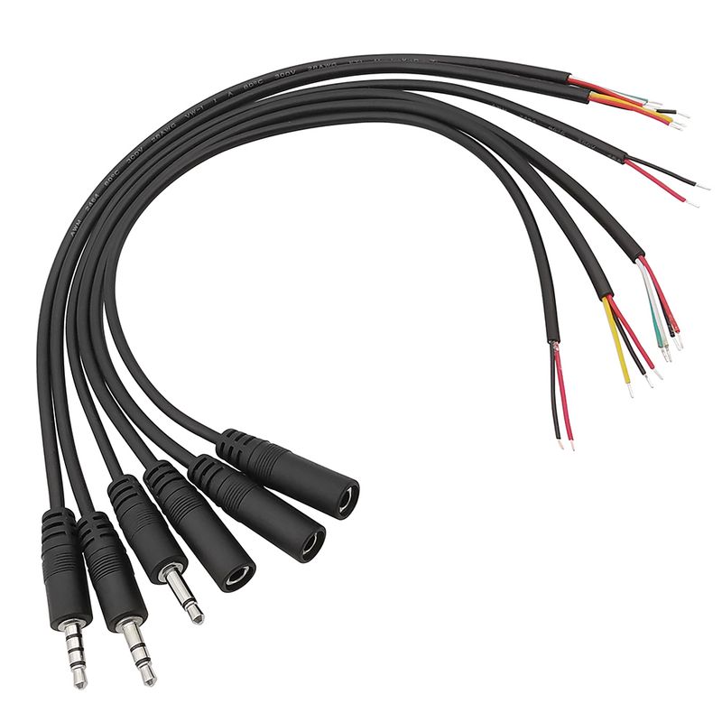 1/2/3/5Pcs 3.5mm Audio Cable Connector 2 3 4 Pole Mono Stereo Male Plug Female Jack Extension Cable AUX Headphone DIY_voghion.com