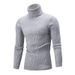 Herren Strickpullover Winter Stehkragen Zopfmuster Pullover Einfarbig Lässig Warm Rollkragenpullover Für Männer_voghion.com