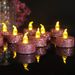 Flameless Decorative Candles - Battery Operated Flickering Candles With Glitter Shell (Gold/Silver/Rose Gold/Red/Green/Black/Purple)_voghion.com