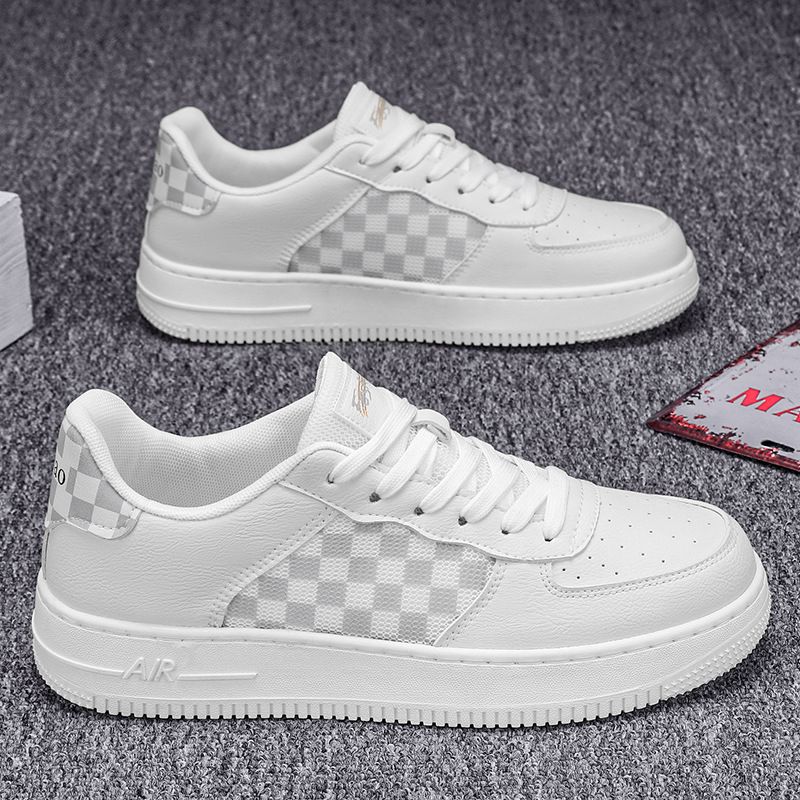 On Behalf Of The Summer New Leather Punching Breathable Low Top Shoes Casual Plaid Sneakers Sports Cold Sticky Jinjiang Men S_voghion.com