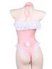 Bunny "Ruffles Halterneck Sukumizu Swimsuit Female Pure Desire Jumpsuit Strap Pamas Sexy Intimates_voghion.com
