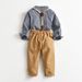 Primavera Autunno Boy Plaid Bretelle a maniche lunghe Tailleur pantalone Bambini Cerimonia di banchetto ospitante_voghion.com