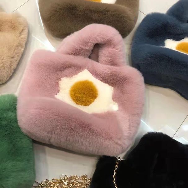 Speciale, di grande capacità, alla moda e versatile. Borsa a mano in pelliccia di coniglio, casual e quotidiana._voghion.com