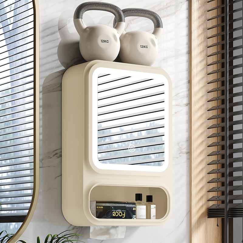 Wall Mounted Makeup Mirror LED Light Dressing Table With Light Folding Beauty Net Red HD New Wedding Gift_voghion.com