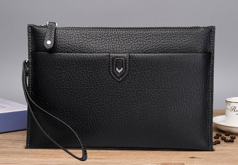 Herren Clutch Bag Handgelenktasche Herrenhandtaschen Herren High End Business Fashion First Layer Rindsleder Handtasche Weiches Leder Echtleder Clutch Bag Herren_voghion.com