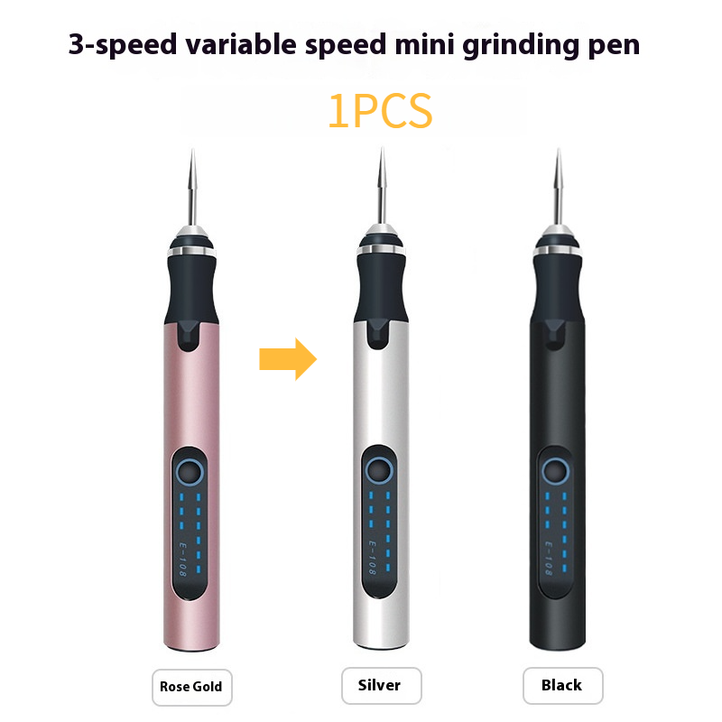 Professional Mini Electric Grinder - 3-Speed Lithium Battery Powered Engraving & Polishing Tool With Multiple Accessories For DIY & Crafting​_voghion.com