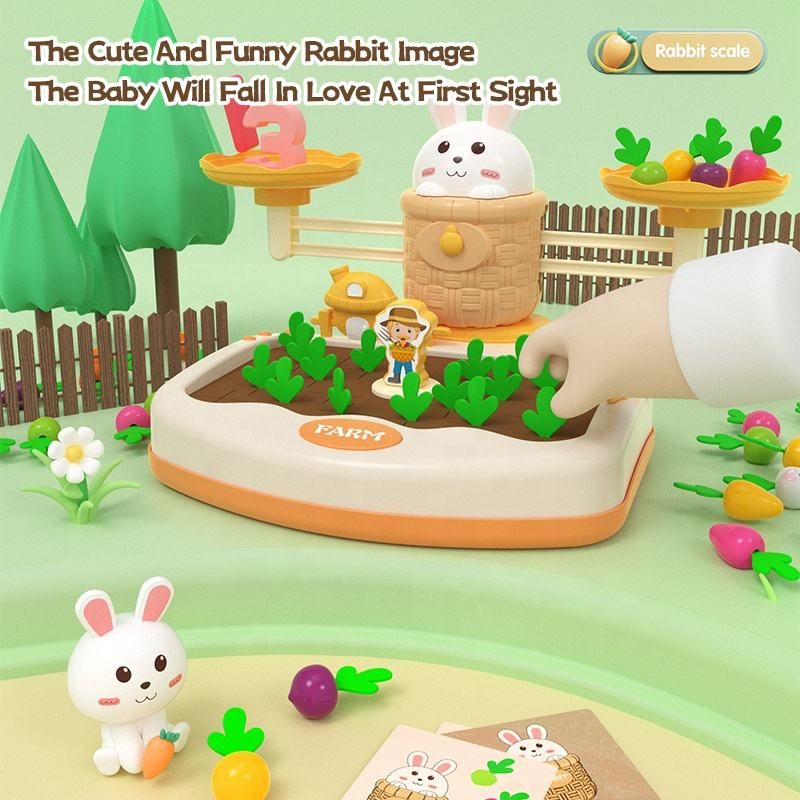 Baby Education Early Toy 2 In 1 Pull Radish Digital Balance Game Intellectual Development Digital Learning Sensory Toys_voghion.com