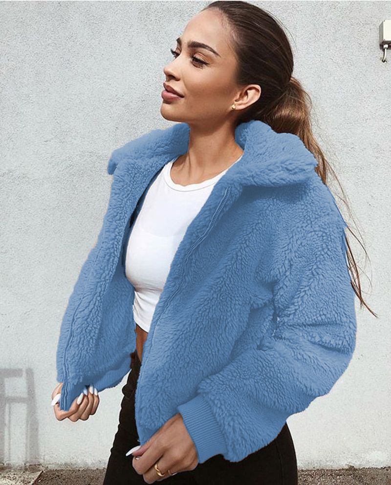 Women's Clothing warm velvet teddy, women's woolen coat tops_voghion.com