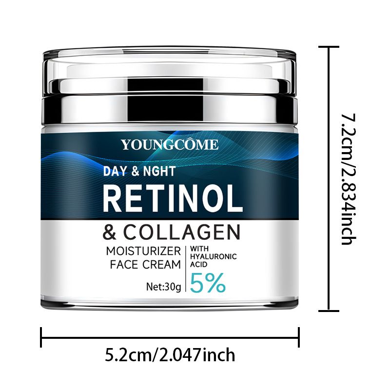 Crema al collagene con vitamina C+E e retinolo, idratante, rassodante, schiarente, riparatrice, liscia, per la cura della pelle, schiarente._voghion.com
