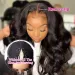 V Part Human Hair Brazilian Remy Hair Full Machine Made Wigs for Women Body Wave Natural Black 28 Inches_voghion.com