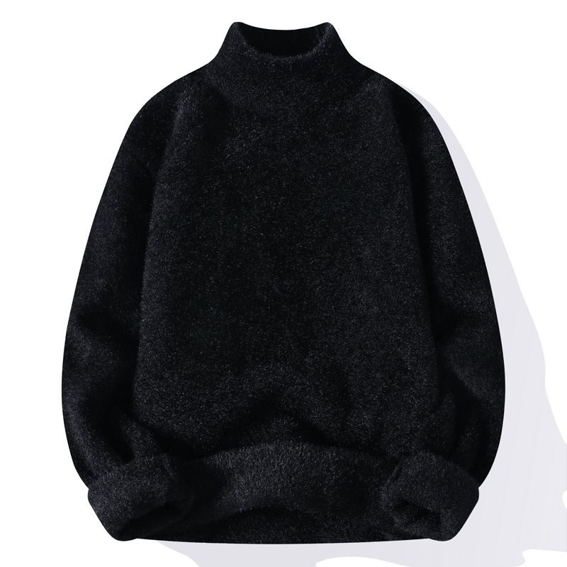 ​​Herren-Plüsch-Samtpullover, Rundhalsausschnitt, verdickter Pullover, Nerzimitat, Strick, warm, lässig, für den Winter_voghion.com