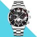 Men's Business Chronograph Watch - Stainless Steel Alloy Case, Three Subdials & Date Window (Quartz Movement)_voghion.com