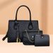 Stylish Felt Shoulder Bag Set - Vintage-Inspired Two-Piece Handbag With Embossed Design, Medium Size, Zipper Closure, Perfect For Daily Outfits_voghion.com