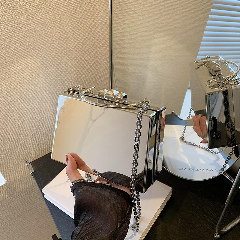 Women's bag, niche, high-end sense, ins handbag, 2023 new acrylic box chain, crossbody small square bag_voghion.com