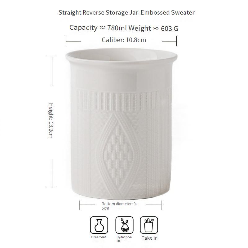 Ceramiczny uchwyt na noże z motywem swetra Emed – stylowy organizer stołowy do kuchni, jadalni i gabinetu_voghion.com