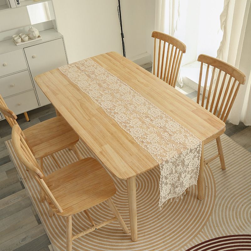 Drapeau de table rétro, crochet en dentelle, fleur, polyester, coton, pompon, napperon en dentelle, table à manger, meuble d'appoint_voghion.com