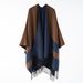 2023 New Autumn/Winter Cashmere Split Scarf Cape for Warm Fringe Women's Outwear Double sided Shawl_voghion.com