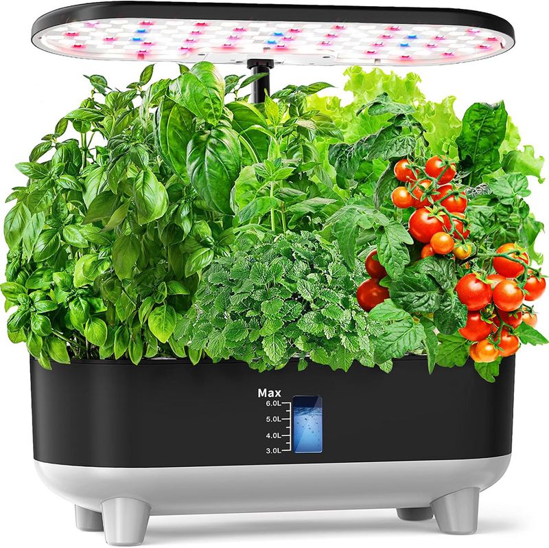 Akıllı Hidroponik Dikim Makinesi Akıllı Çiçek Saksısı İç Mekan Topraksız Yetiştirme Eser İç Mekan Dolgu Işık Standı_voghion.com