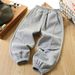 Boys' Fleece-Lined Jogger Pants - Soft Cotton Blend, Warm & Comfortable, Elastic Cuffs, Solid Color, For Kids 8+ Years (110-170cm)_voghion.com