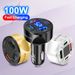 100W Type C Digital Display Car USB Fast Mobile Phone Charging Adapter For IPhone Xiaomi Huawei Samsung Charger_voghion.com