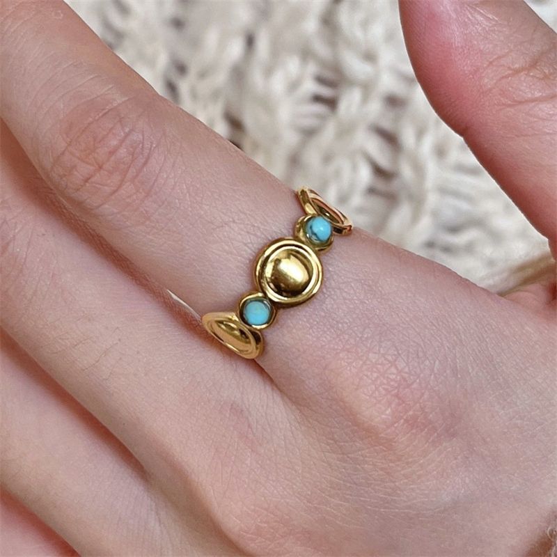 New product retro and old ring for women does not fade, niche high-end black and gold open ring._voghion.com