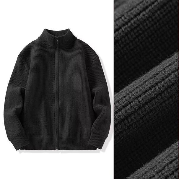 Gebreid herenvest – Oversized trui met rits en opstaande kraag voor casual laagjes en wintercomfort_voghion.com