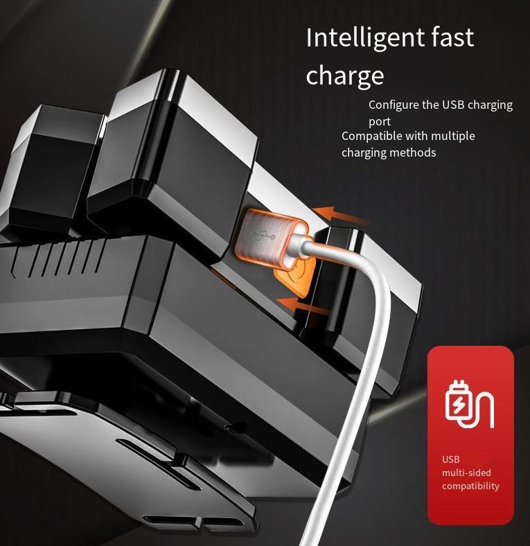 strong light headlight led five head aircraft light usb charging head mounted small flashlight outdoor miner's lamp headlight_voghion.com