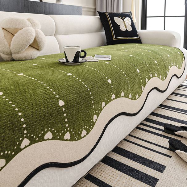 Chenille Sofa Cushion Cover – Custom Non-Slip Protector For Sectional Sofas (Striped, 30+ Sizes)_voghion.com