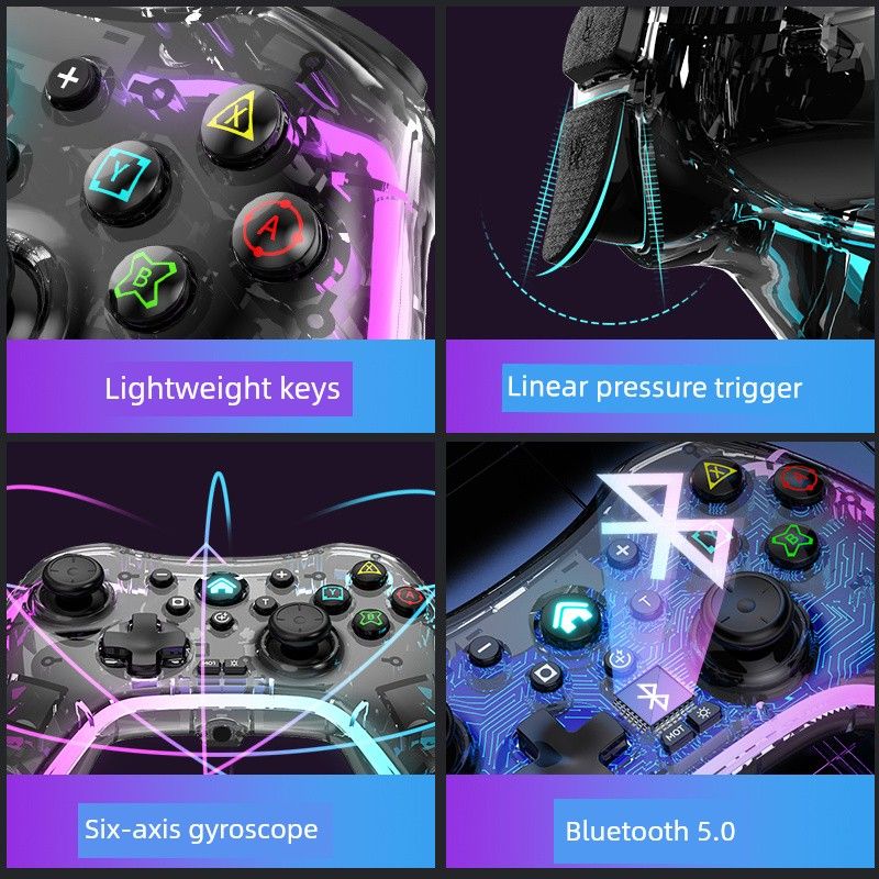 Wireless Blue-Tooth Game Handle PC Computer S03 Black Myth Wired Hall Trigger Double Notebook Steam_voghion.com