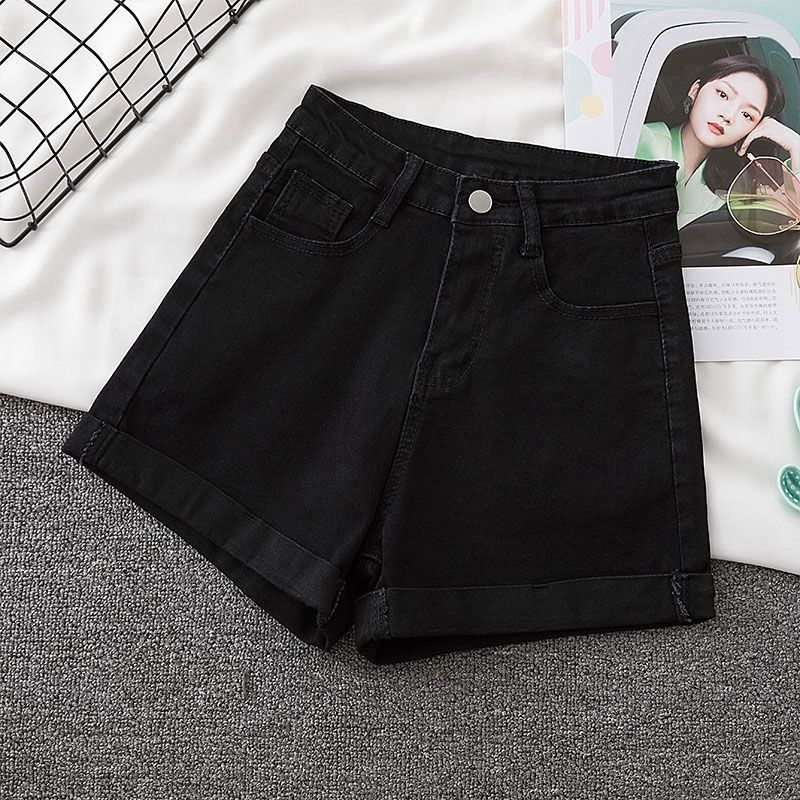 Vêtements pour femmes, couleur claire, all-match, taille haute, short en jean délavé pour femmes, jambe large, pantalon chaud coupe A, tendance, été_voghion.com
