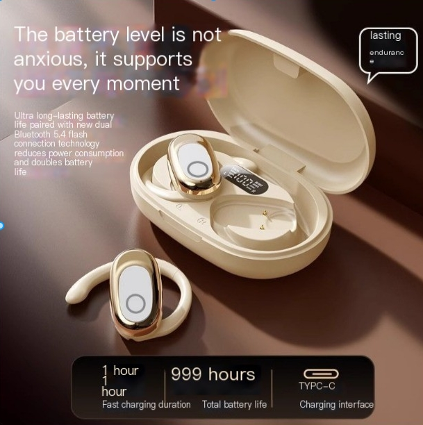 Écouteurs sans fil Bluetooth à réduction de bruit OWS TWS à suspension explosive, pivotants à 130 ° sans pénétrer dans l'oreille_voghion.com