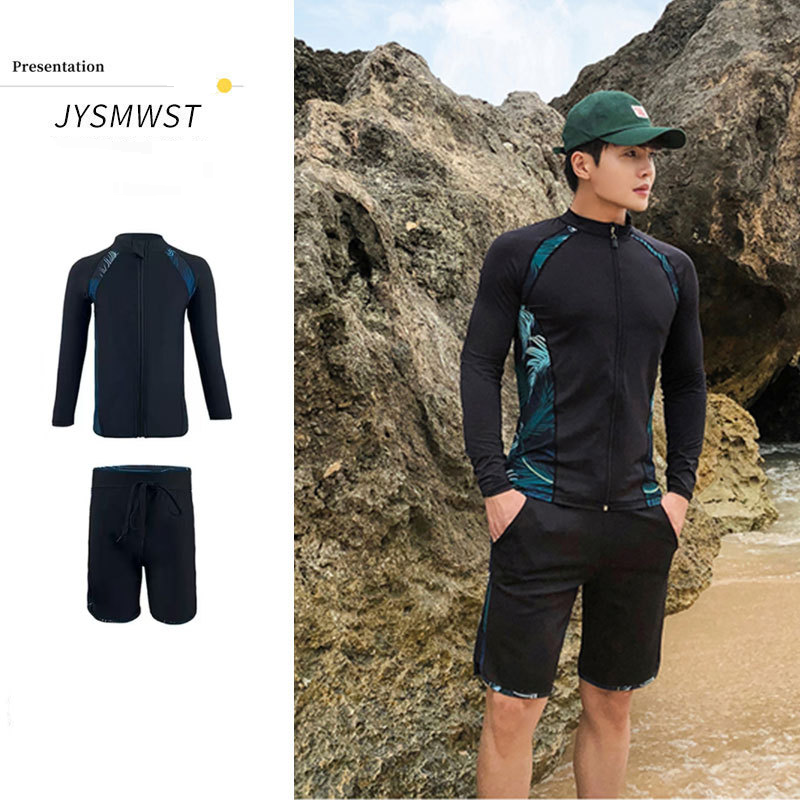 Men's & Women's Quick-Dry Wetsuit - UPF 50+ Sun Protection | Long Sleeve Rash Guard & Pants Set For Diving/Surfing (Black/Blue, S-XXL)​_voghion.com