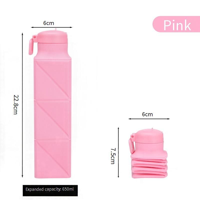 Collapsible Silicone Water Bottle - Portable Foldable Sports Bottle For Outdoor Gym & Travel (Leak-Proof & BPA Free)​​_voghion.com